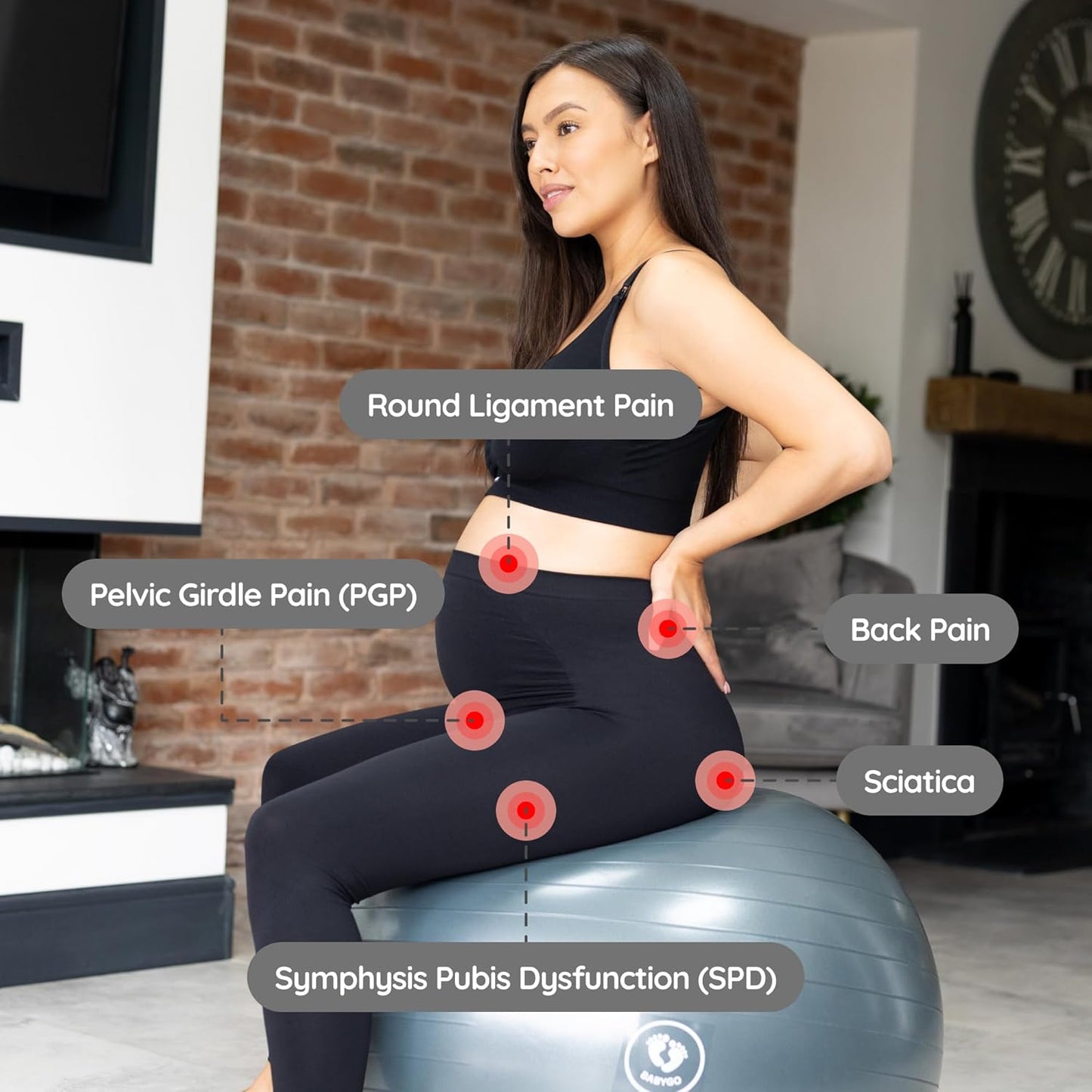 BABYGO® Birthing Ball for Pregnancy & Labor + Our Award Winning Book - Exercise, Birth & Recovery Plan, 5X Stronger Than a Yoga Ball with Eco Friendly Material