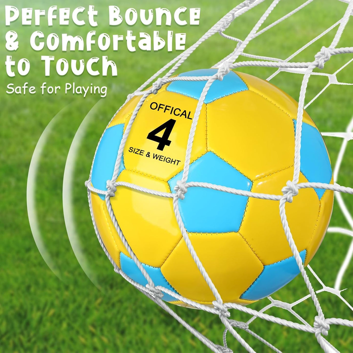 HyDren 6 Pcs Soccer Ball with Pump Colorful Official Soccer Ball for Kids Youth Adult Indoor Outdoor Soft Sport Gift for Training Practice Game