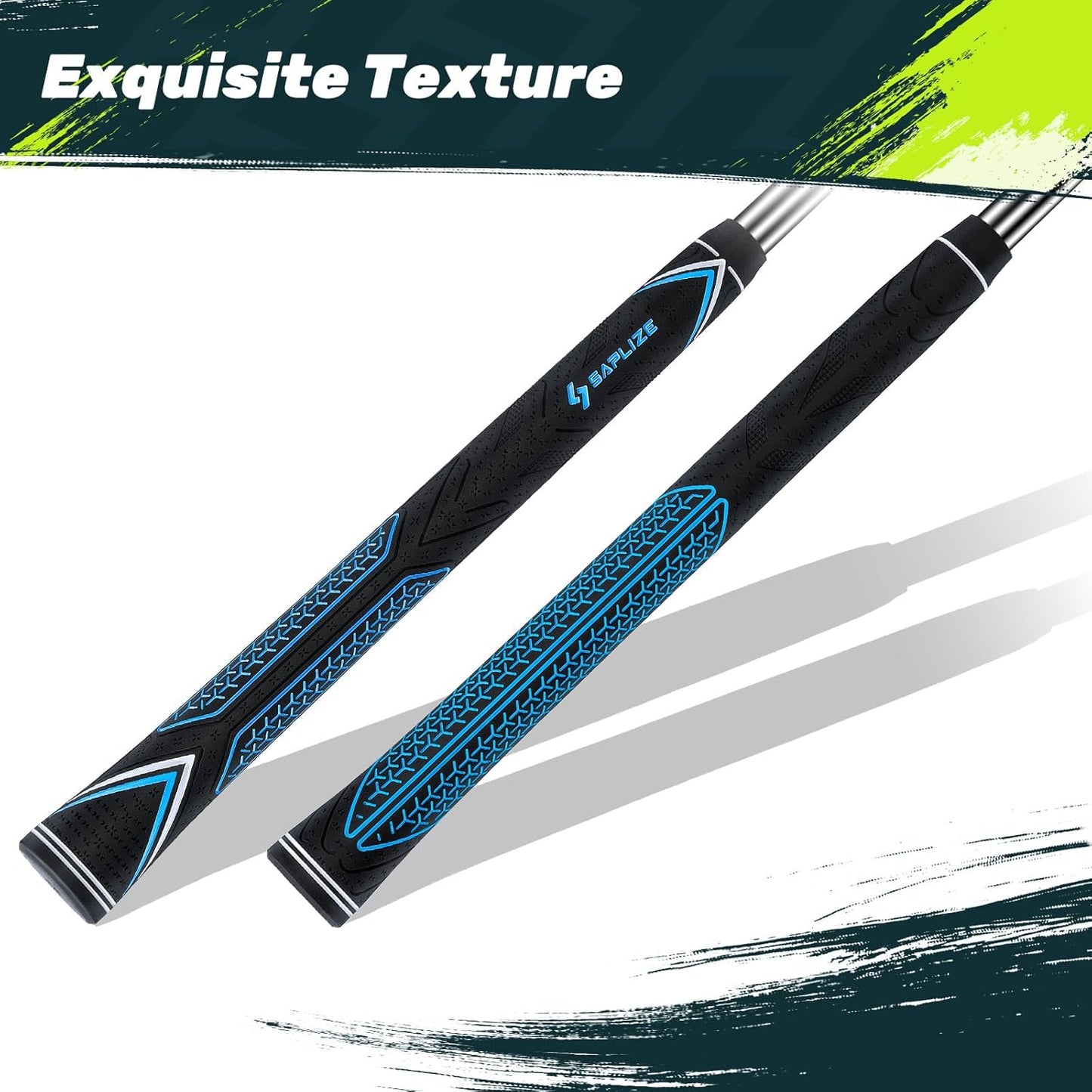 SAPLIZE High-performance Rubber Golf Grips 13 Pack, High Shock Absorption, Non-slip, Choose from 13 Grips with 15 Tapes or Full Regripping Kit, Available in Standard/Mid/Jumbo Sizes, CC10 Series
