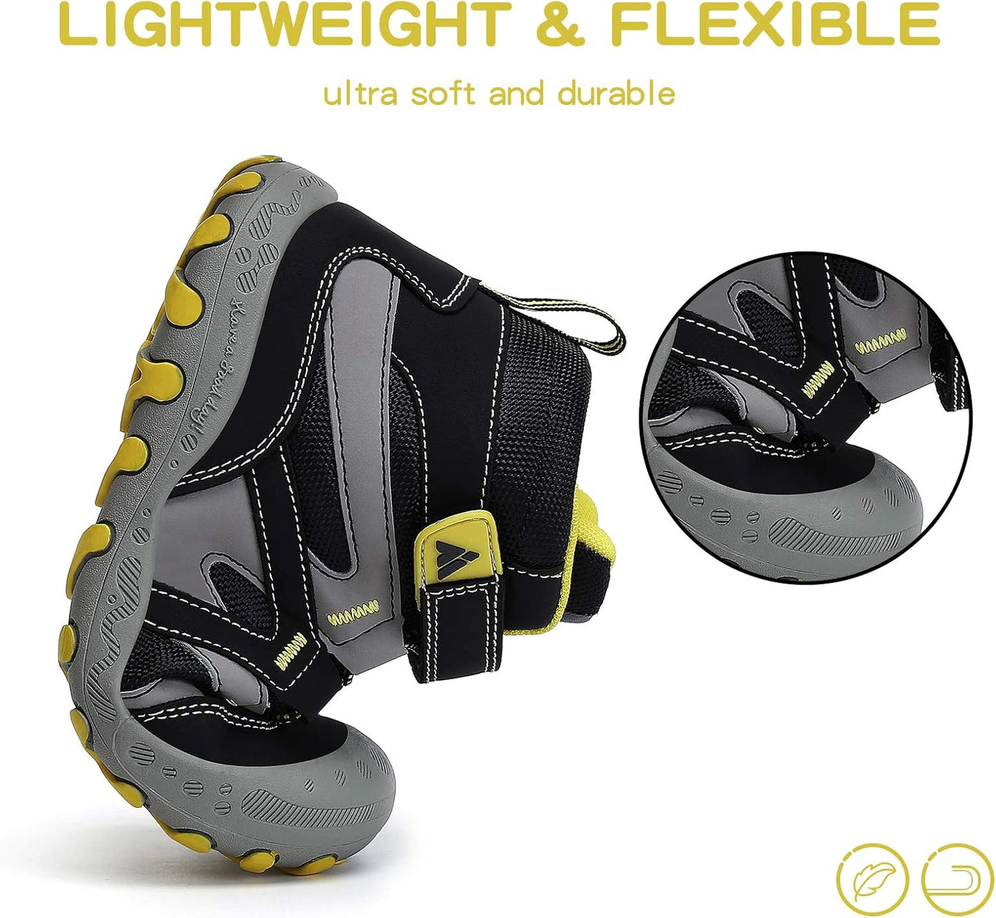 Mishansha Kids Water Resistant Hiking Boots, Boys Girls Anti Collision Anti-Skid Athletic Outdoor Adventure Trekking Shoes