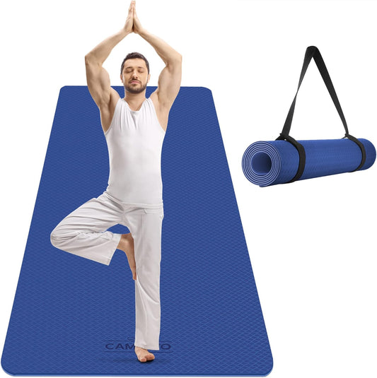 CAMBIVO Extra Wide Yoga Mat for Women and Men (72"/84"x 32"x 1/4") TPE Workout Mat, Non-slip Large Exercise Fitness Mat for Yoga, Pilates, Workout