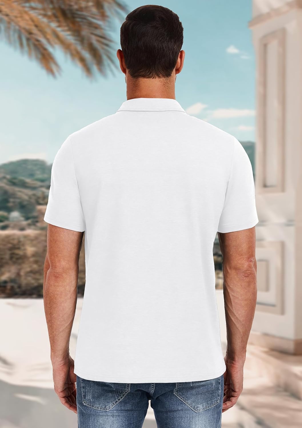 PEGENO Mens Polo Shirts Short Sleeve Casual Cotton Golf Shirts Performance Polo Shirts for Men