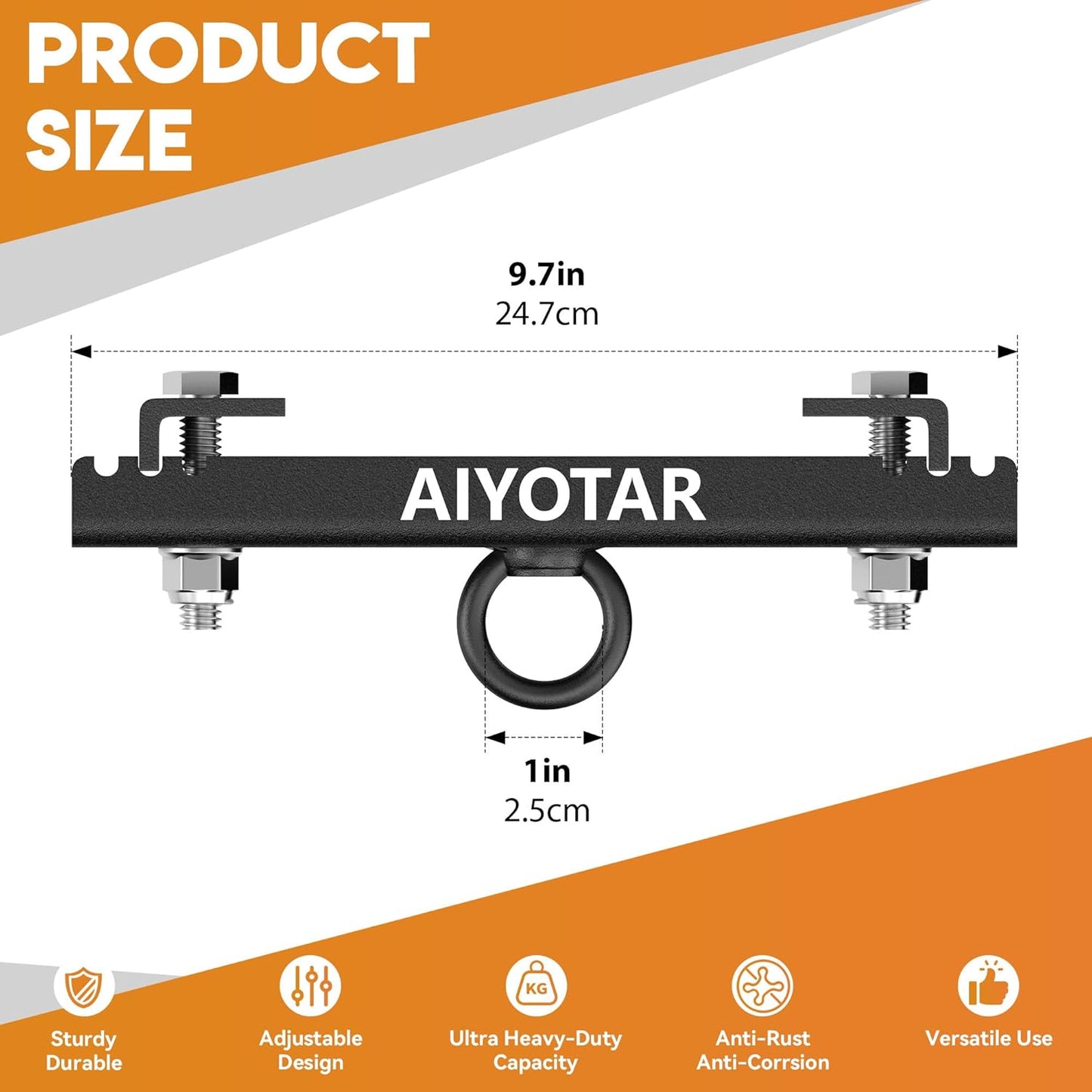 I Beam Clamp Hanger Mount, Heavy Duty Steel Beam Clamp, Heavy Punching Boxing Bag Hanger 5600LB Maximum Bearing Capacity H beam clamp hanger for Boxing Muay Thai MMA Training Gym Swing Trapeze Hammock