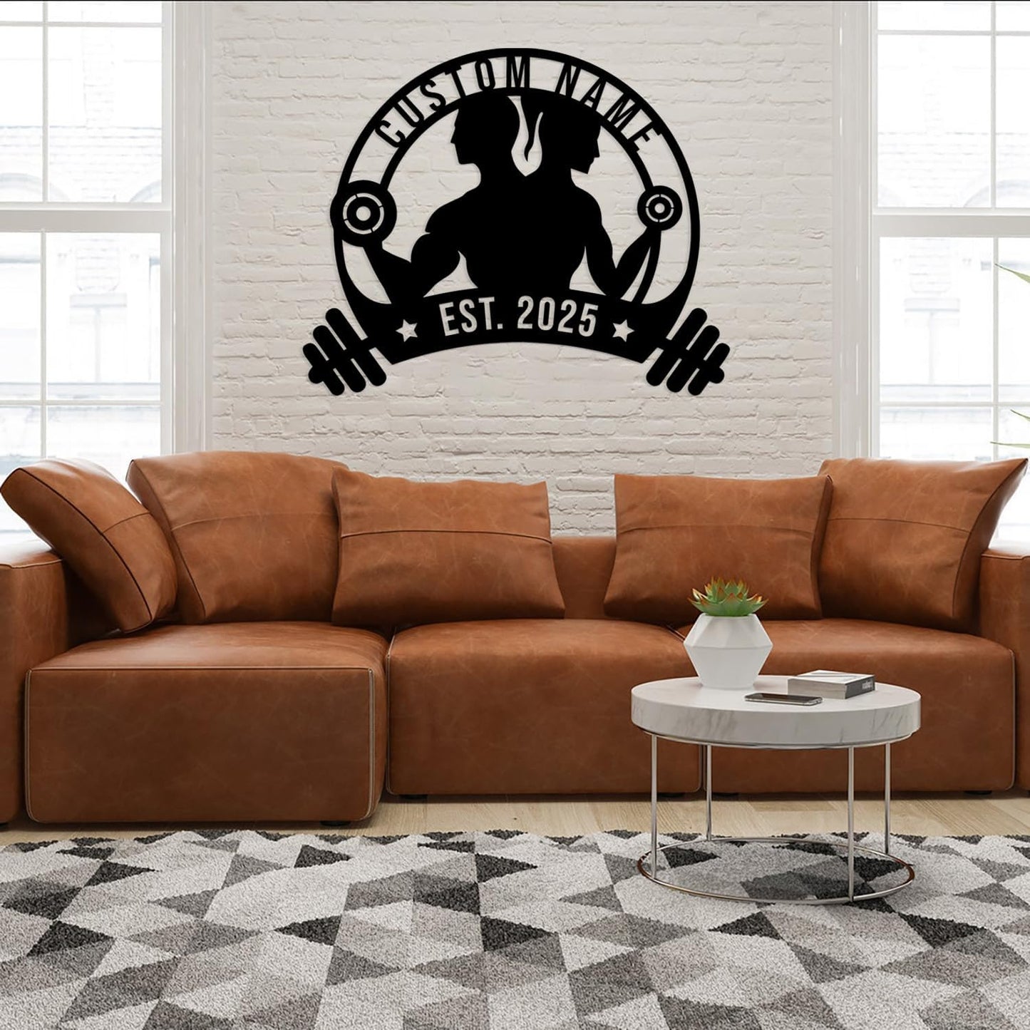 Personalized Metal Gym Sign, Custom Fitness Metal Wall Decor, Yoga Room Sign, fitness room decor, home gym decor, gifts for sports lovers, black metal