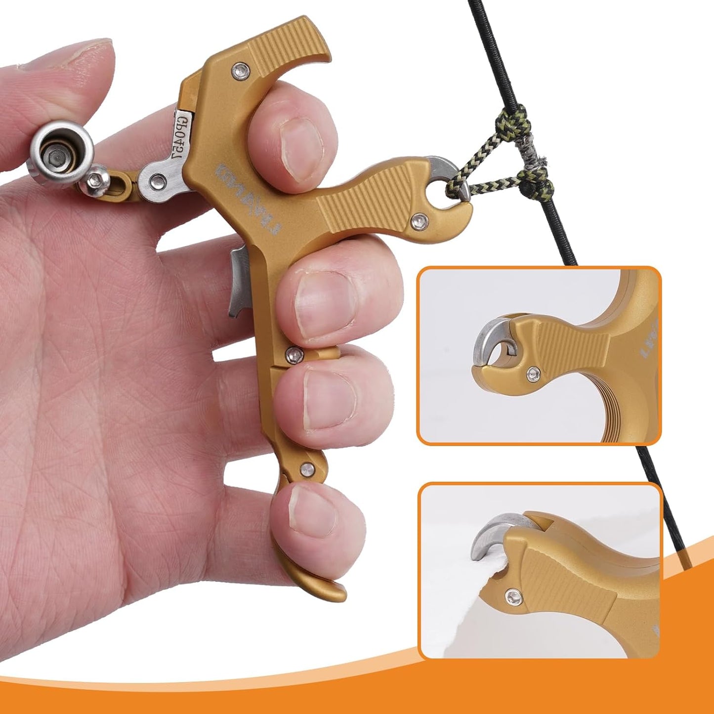 LWANO Archery Compound Bow Release Aids Trigger 3-4 Finger Adjustable Wristband Thumb Arrow Release Aids for Adults Youth Hunting Shooting Training Accessories