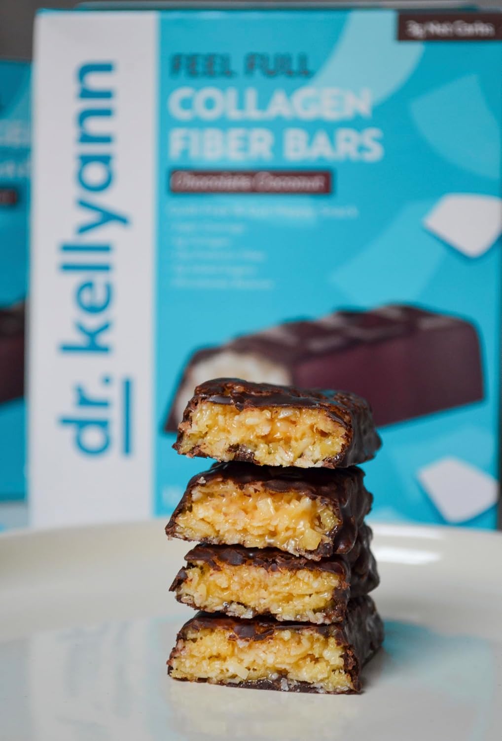 Dr. Kellyann Keto Collagen Fiber Bar (12 Bars) – High Fiber, Low Carb, Gluten-Free, Keto & Paleo-Friendly, 1 Box