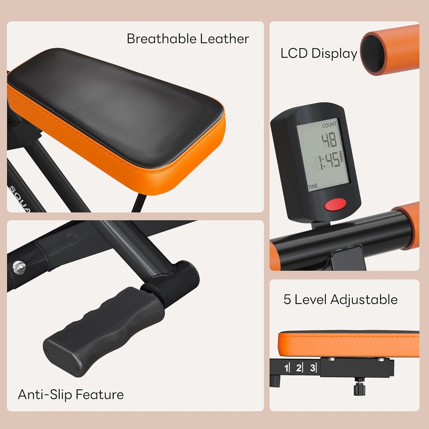 SogesPower Squat Machine for Home Gym, Squat Rowing Machine with Adjustable Resistance and Optional Full Motion, Squat Assist Trainer for Glutes & Legs Workout, Up to 330lbs