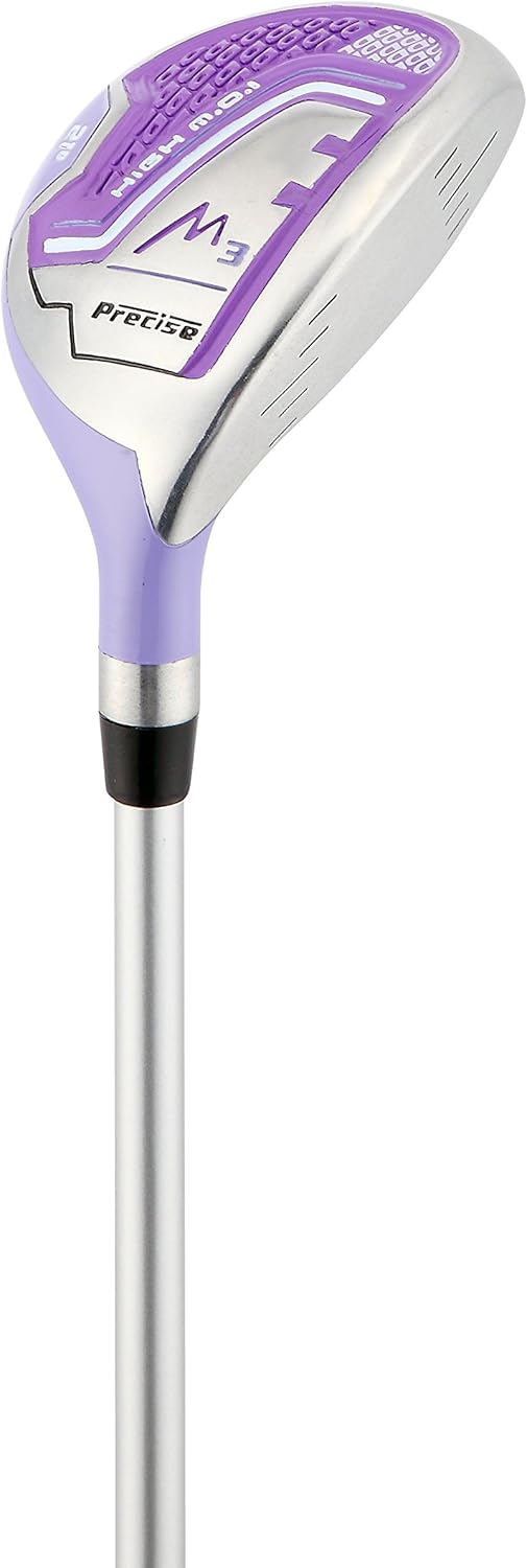 Precise M3 Complete Womens Golf Clubs Set, Includes Driver, Fairway, Hybrid, 7-PW Irons, Wedge, Putter, Stand Bag, 3 H/C's Purple, Golf Clubs Women Right Handed, Comes in 3 Sizes