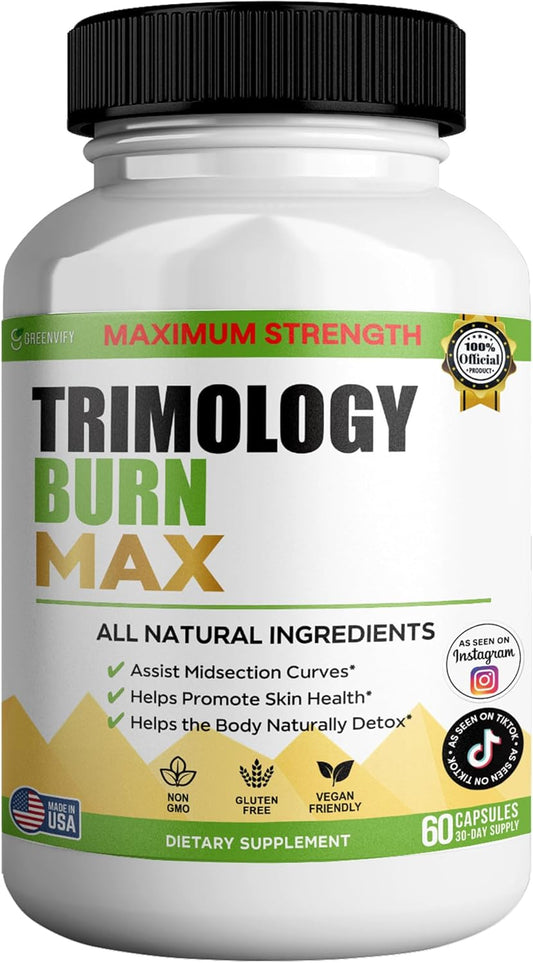 Trimology Burn Max Natural Supplement, 60 Capsules, 30 Day Supply, Vegan, Gluten Free (1)