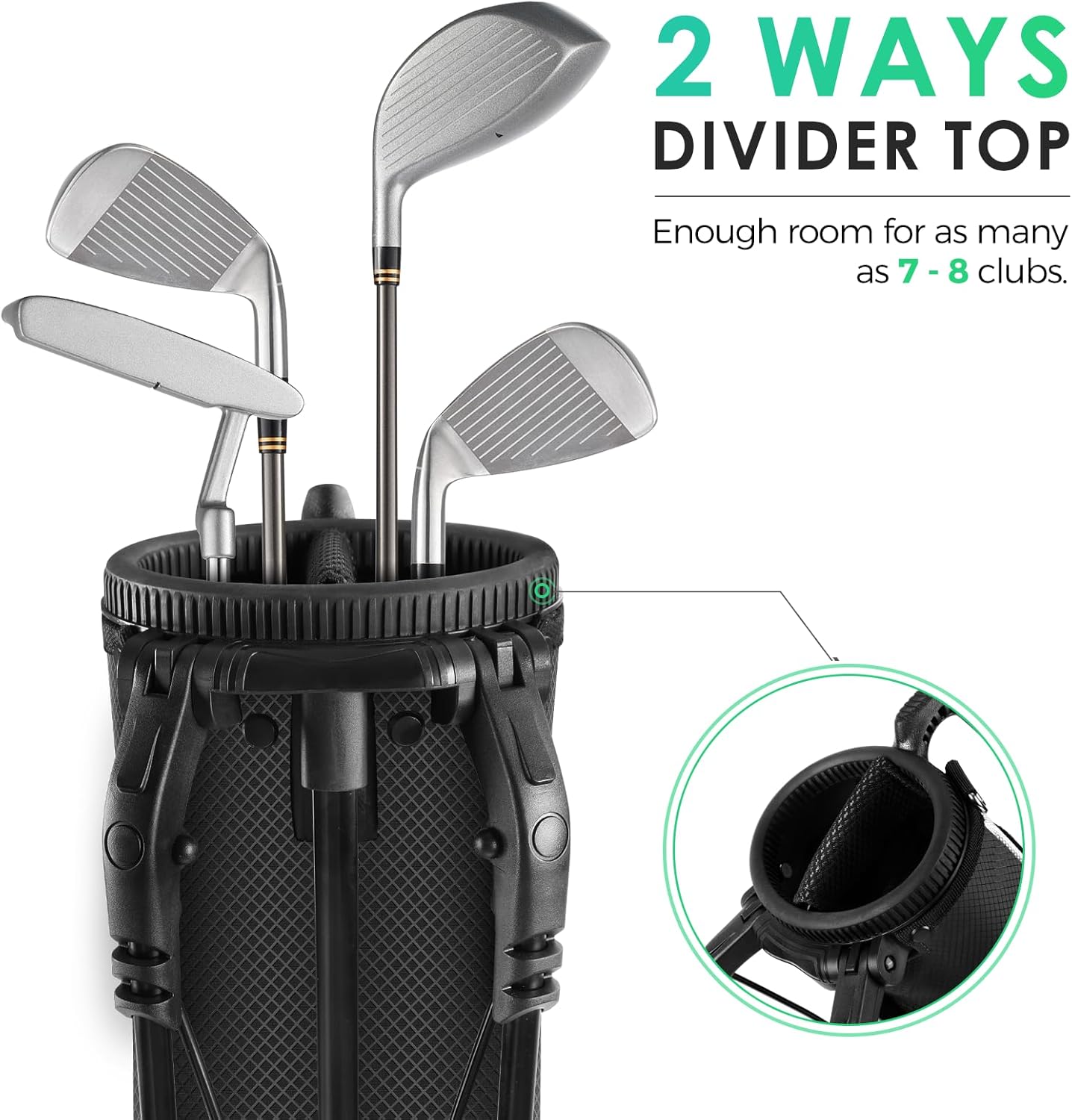 Findway Golf Stand Bag, Small Golf Bag for The Driving Range, Par 3 and Executive Courses, Lightweight Golf Club Carry Bag with Ball Holder and Pockets for Men Women