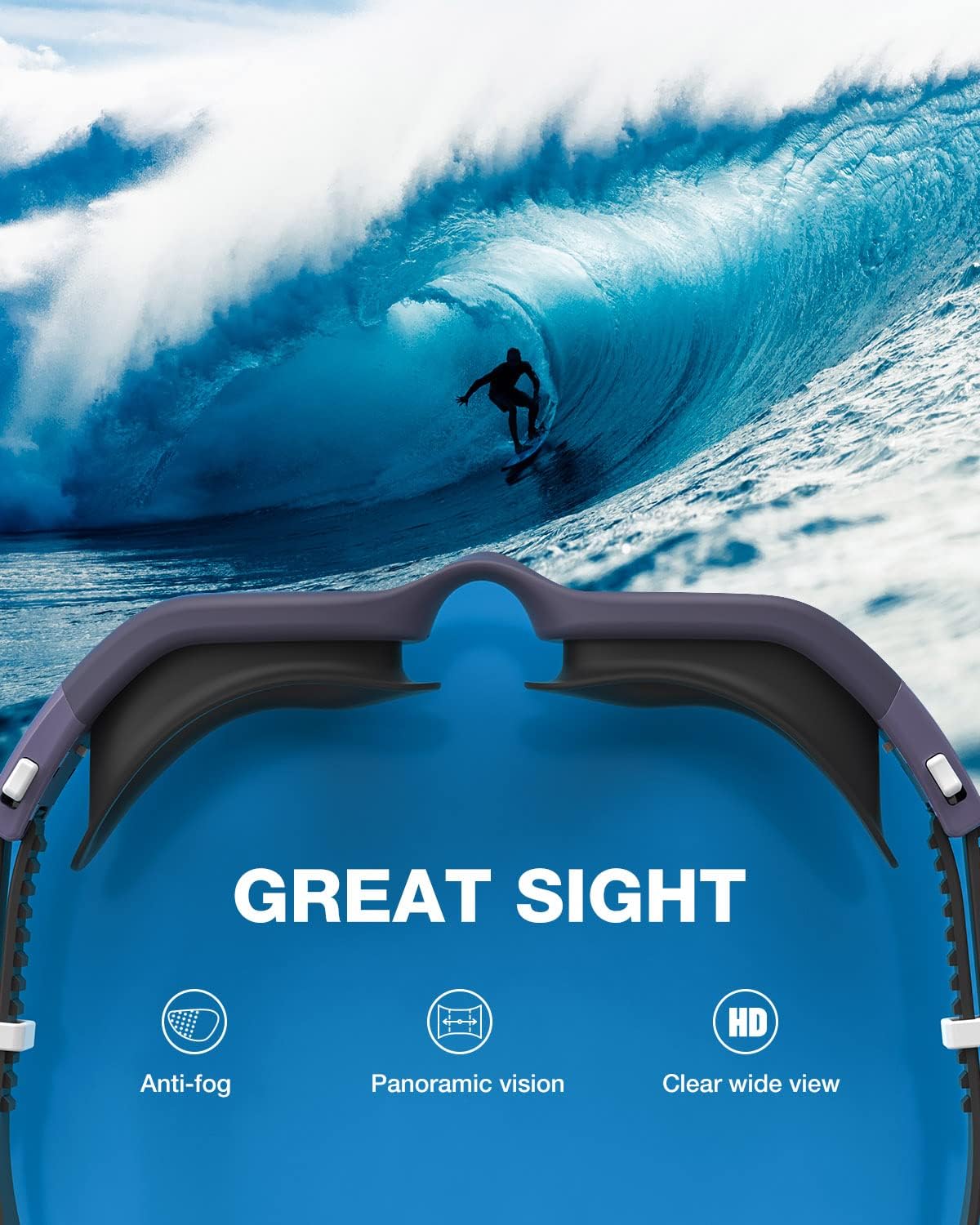 ZIONOR Swim Goggles, G1 SE Swimming Goggles Anti-fog for Adult Men Women