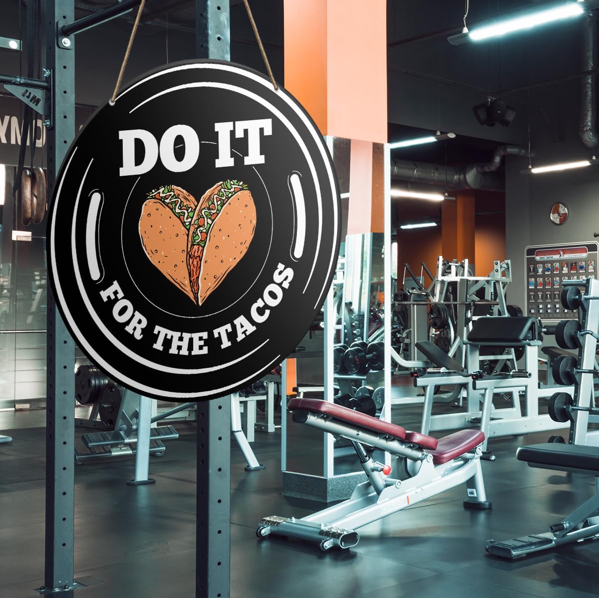 Gym Sign Decor, Home Gym Sign, Workout Room Fitness Room Decor Gym Sign Decoration, Gym Gift for Trainer Exercise Lover, Do It for The Tacos