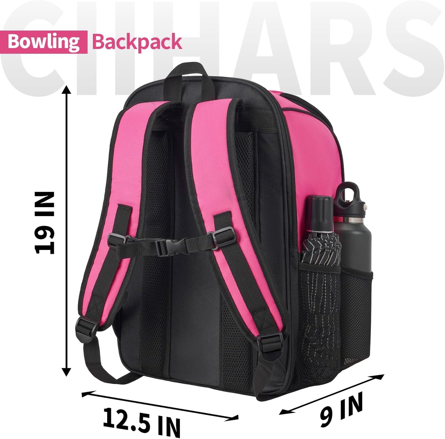 Single Bowling Ball Bag Backpack with Shoe Bag Up to Size 16, Accessories Gifts for Bowling Lovers,Bowling Bag with Padded Ball Holder