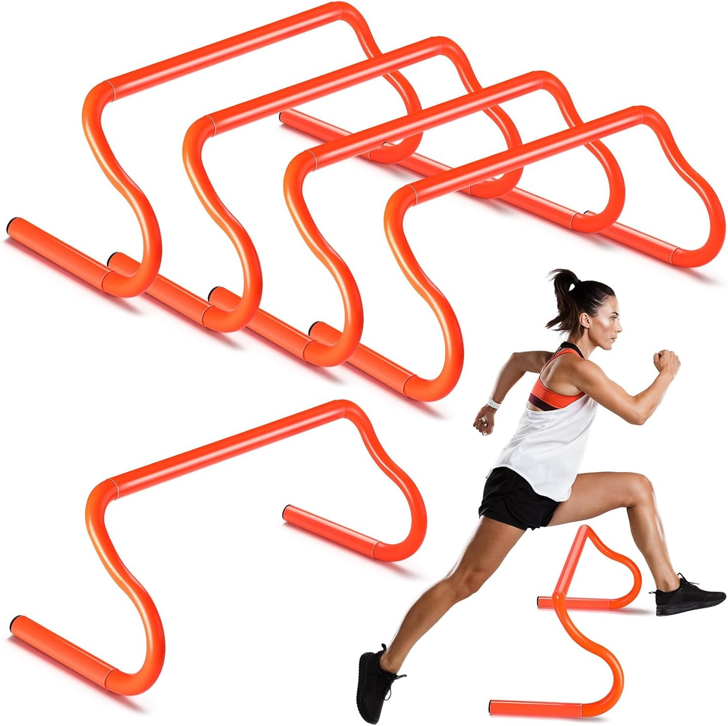 5 Pcs Speed Agility Training Hurdles Detachable Durable Equipment Plyometric and All Purpose Speed Training Hurdle Equipment for Athletes Soccer Basketball