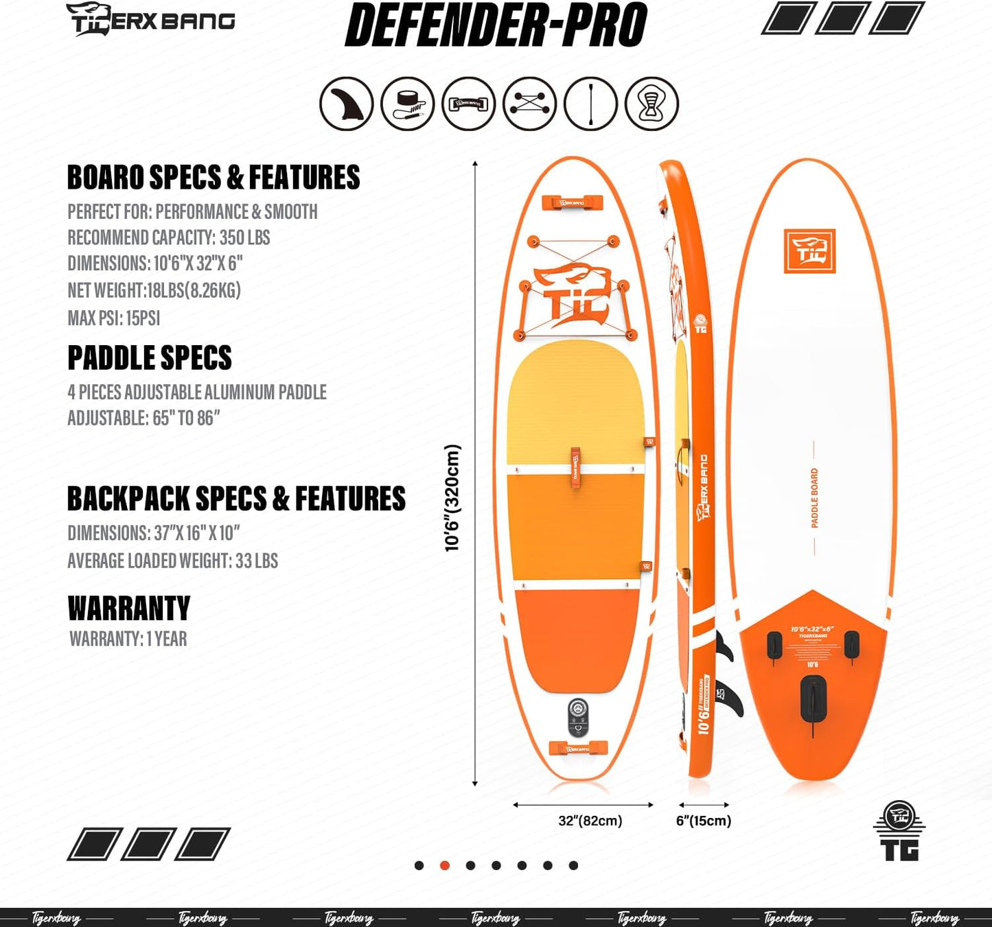 Inflatable Paddle Board with Premium SUP Board Accessories, Allround Paddle Boards for Adults/Kids,Stand Up Paddle Board Defender Collection