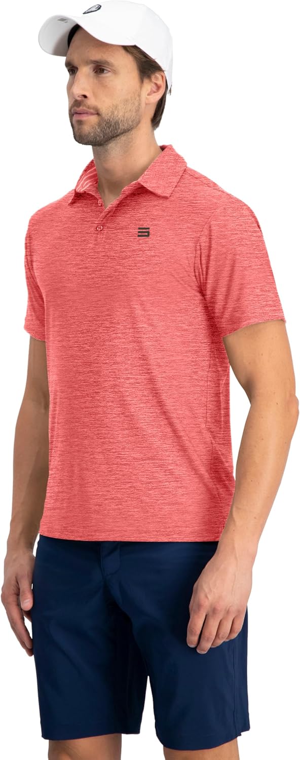 Three Sixty Six Golf Shirts for Men - Dry Fit Short-Sleeve Polo, Athletic Casual Collared T-Shirt