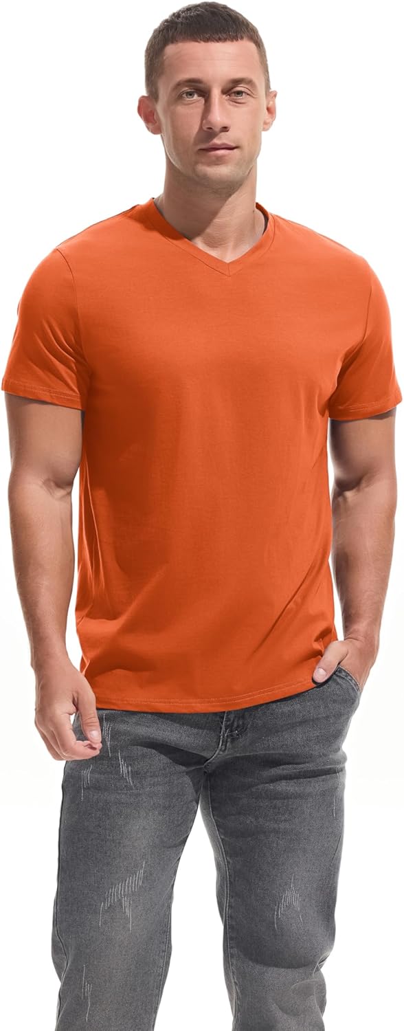 VEIISAR Premium V Neck T Shirts for Men - Modern Fitted Tees Vneck Undershirts
