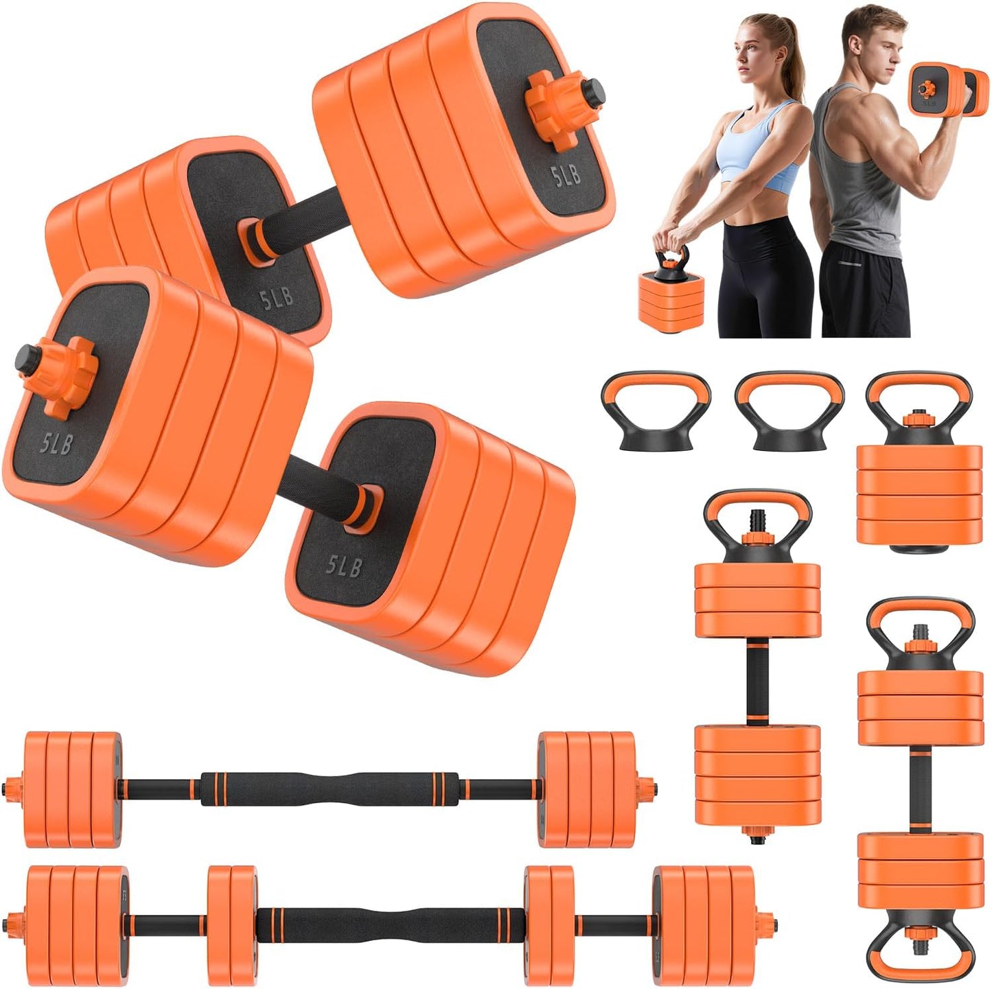 Adjustable Dumbbells Set, 45/65/85 lbs Free Weight Set with Connector, 4 in1 Dumbbells Set for Home Gym Workout