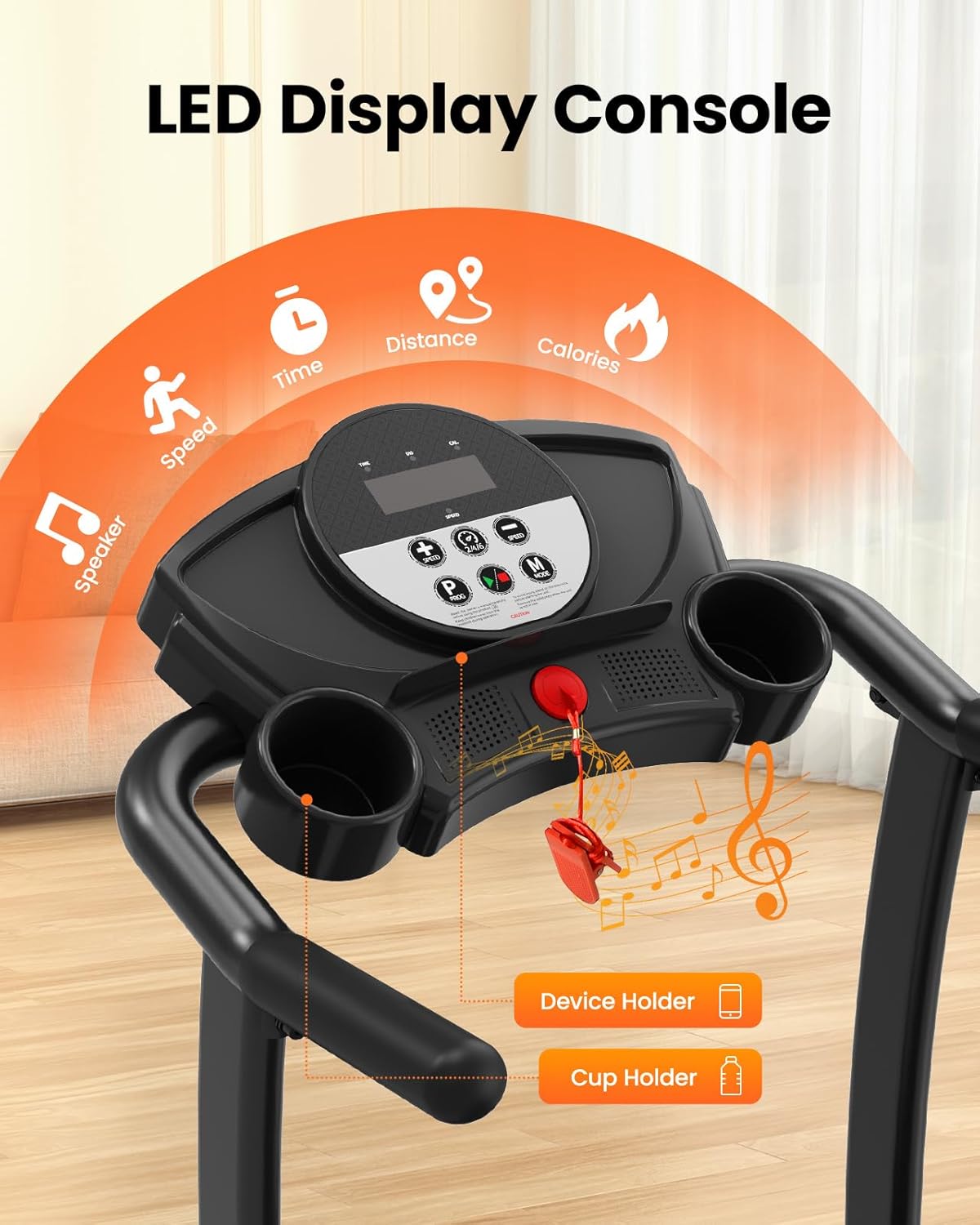 Treadmills for Home, 3.0HP Quiet Brushless Foldable Treadmill with Incline, Small Space Portable Running Walking Machine, 300 Lbs Capacity with Bluetooth APP & Pulse Monitor