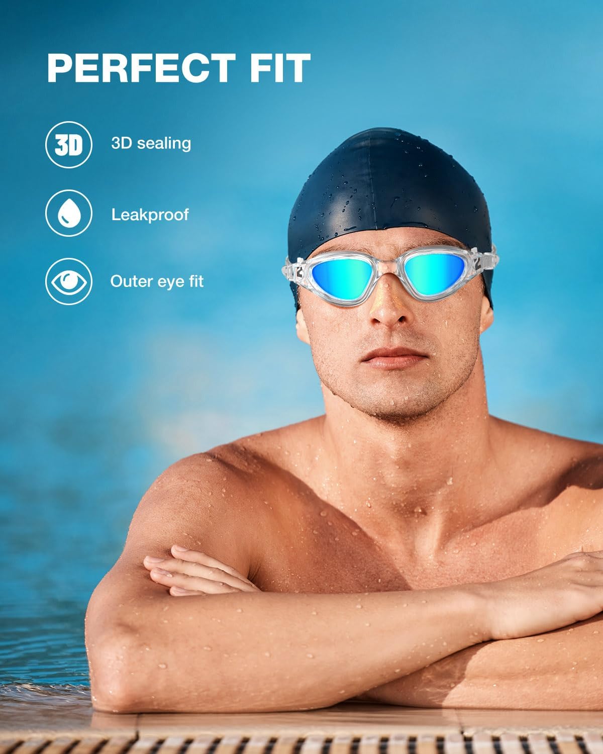 ZIONOR Swim Goggles, G1 SE Swimming Goggles Anti-fog for Adult Men Women