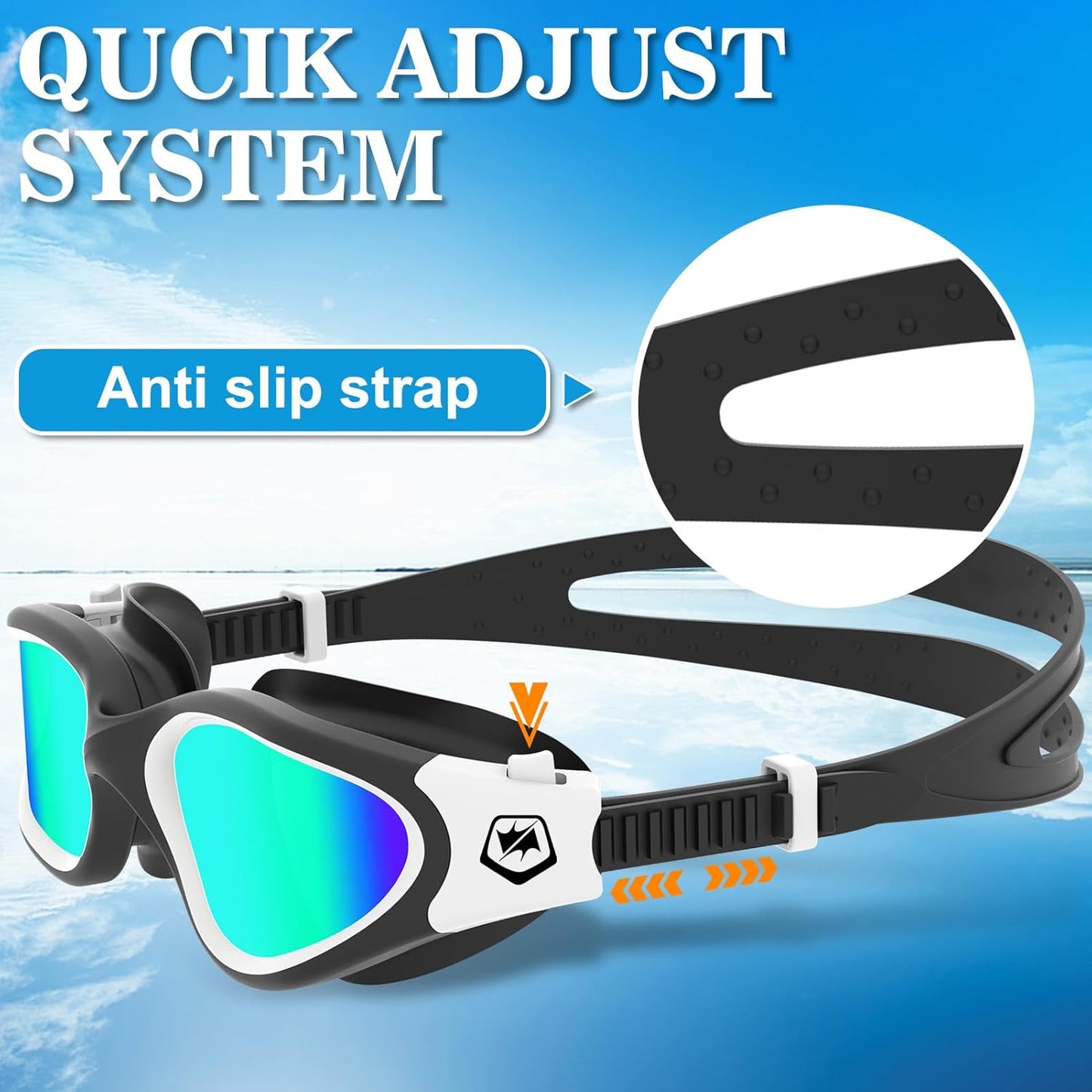 WIN.MAX Polarized Swimming Goggles Swim Pool Goggles Anti Fog Anti UV No Leakage Clear Vision for Men Women Adults Teenagers