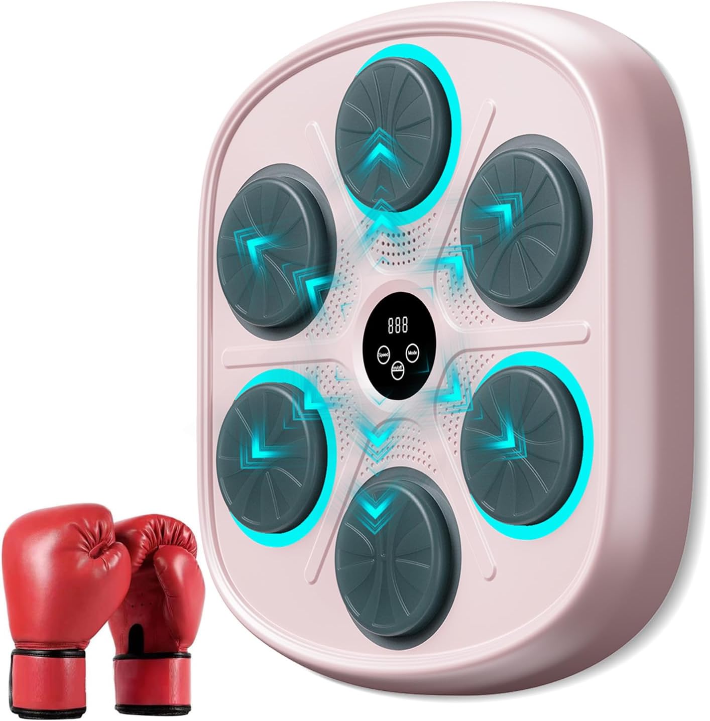 2025 New Model Smart Music Boxing Machine for Adults and Kids, Training Machine with LED Electronic Wall Mounted, Home Indoor Workout Equipment with Premium Boxing Gloves