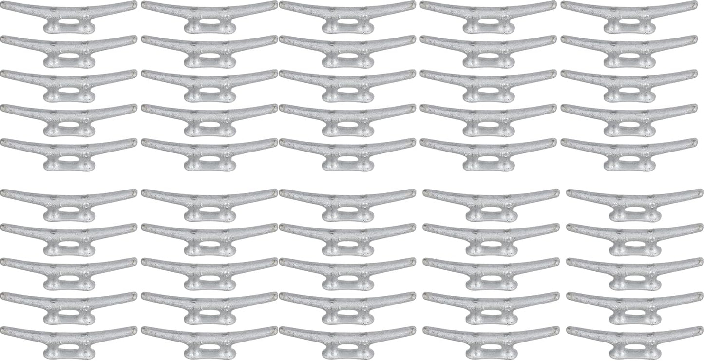 MarineNow Hot-Dipped Galvanized Iron Dock Cleat – Choose Size: 4", 6", 8", 10", 12", 14" – Heavy-Duty Boat Cleats for Dock Lines – Available in Single or Bulk Multi-Packs