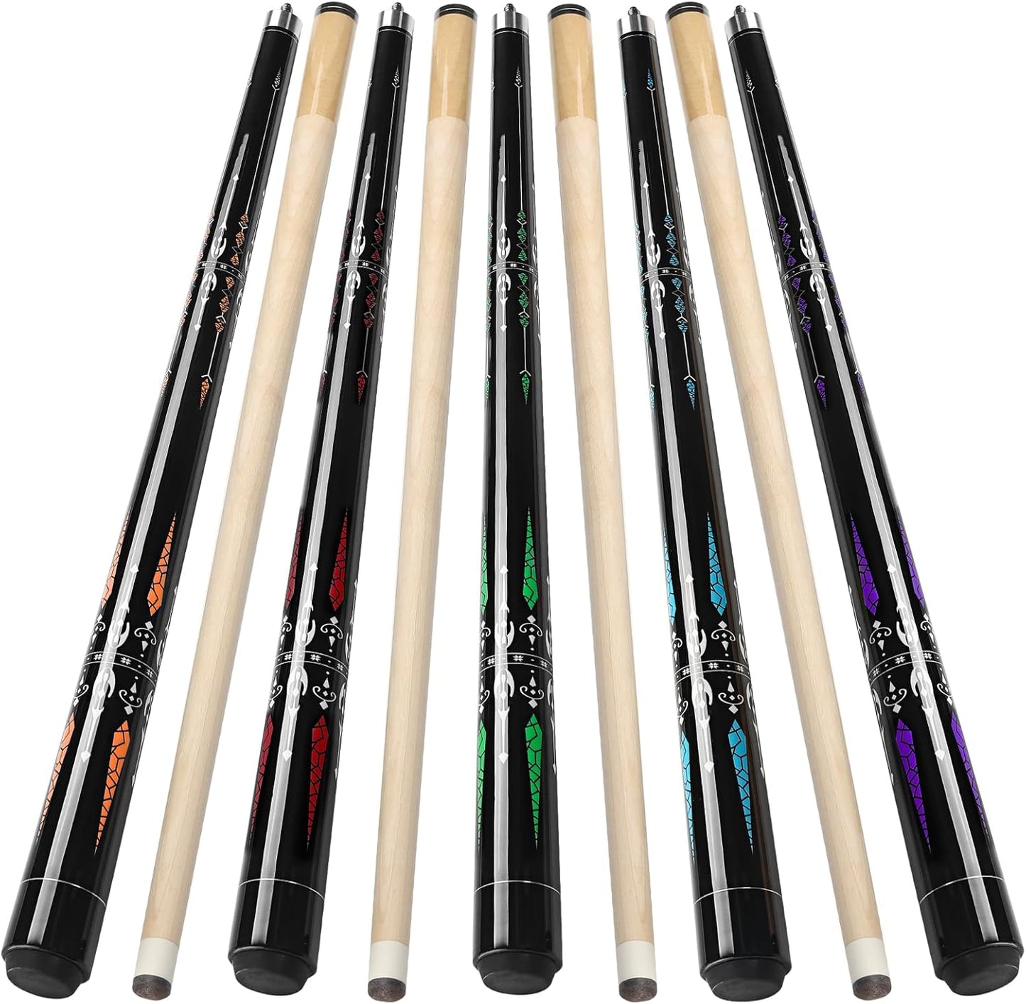 Pool Cue, 58" Billiard Cue Stick 2-Piece 13mm Maple Wood Pool Cue Stick 18 19 20 21oz for Bar House Pool Table Sports