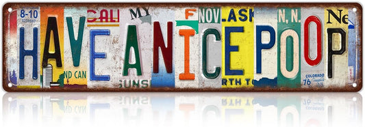 Vintage Have a Nice Poop Wall Decor Bathroom Street Signs Metal Tin Signs 16 x 4 Inches