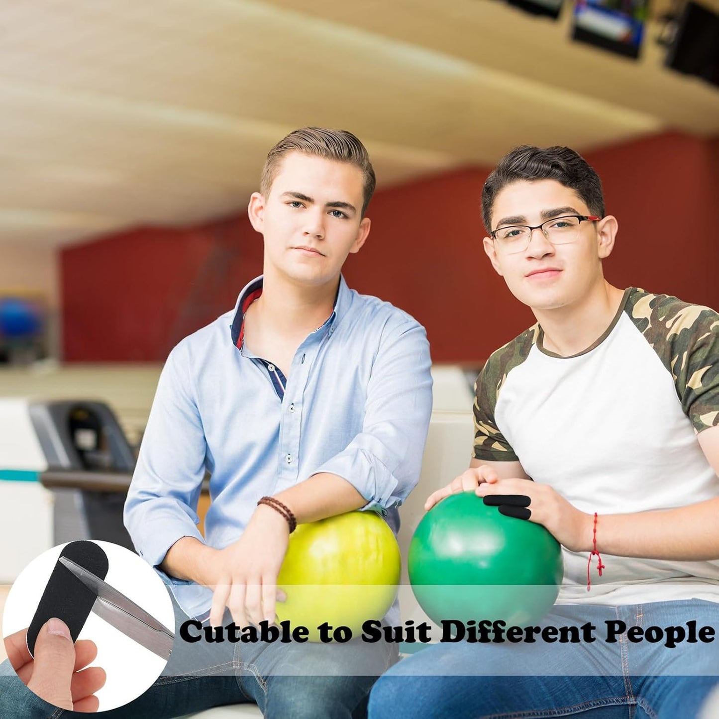 Civaner 120 Pieces Bowling Thumb Tape with Portable Box Bowling Finger Tape with Protector Protective Performance for Bowlers Exercise Sport(Black)