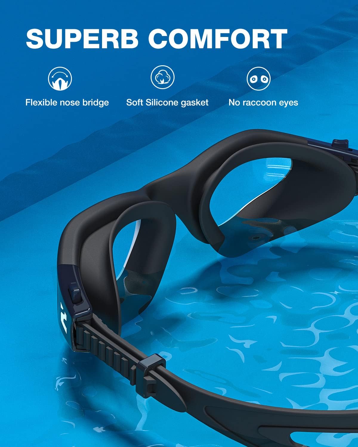 ZIONOR Swim Goggles, G1 SE Swimming Goggles Anti-fog for Adult Men Women