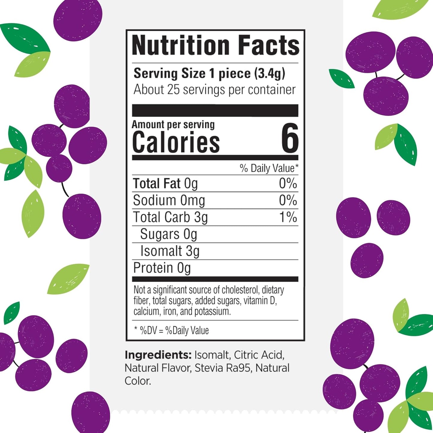 Stevita Hard Candy, Glorious Grape - 25 Individually Wrapped Pieces - Sugar & Aspartame Free - Naturally Flavored & Sweetened - Non-GMO, Gluten Free, Keto Friendly