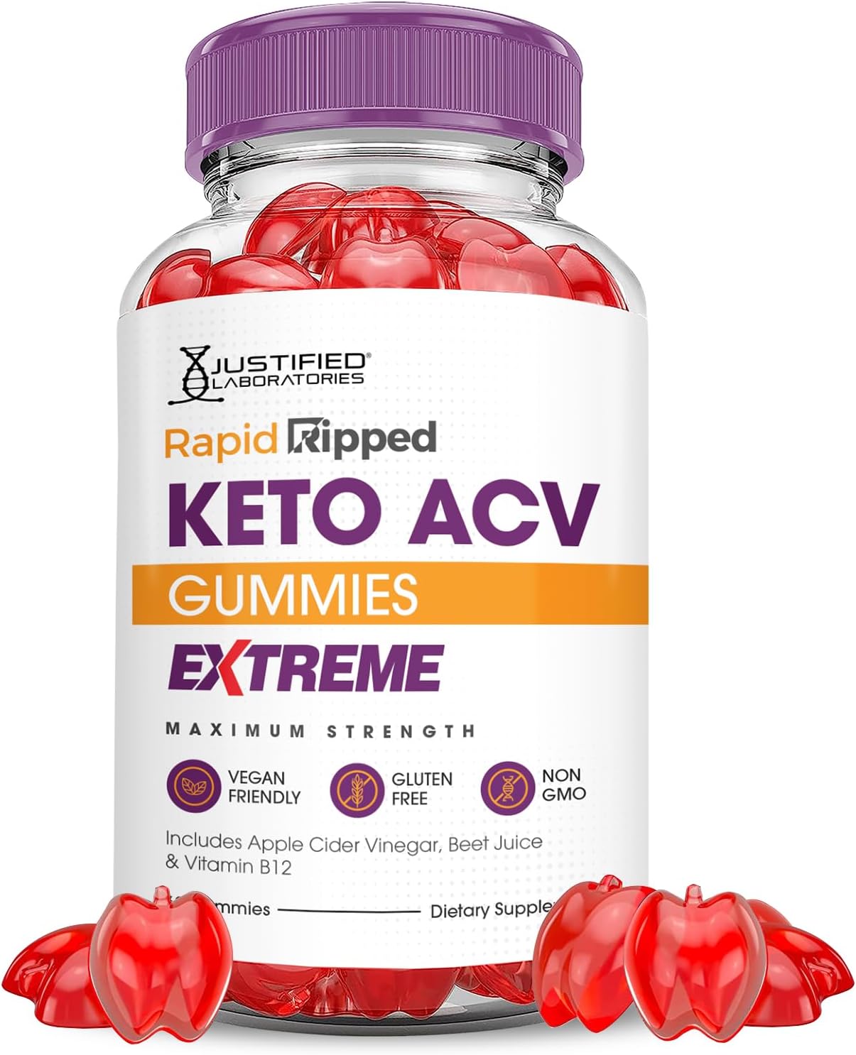 Rapid Ripped Keto ACV Gummies Extreme 2000MG Rapidripped Keto Gummies Apple Cider Vinegar Formulated with Pomegranate Beet Juice Powder B12 Vegan Non GMO 60 Gummys