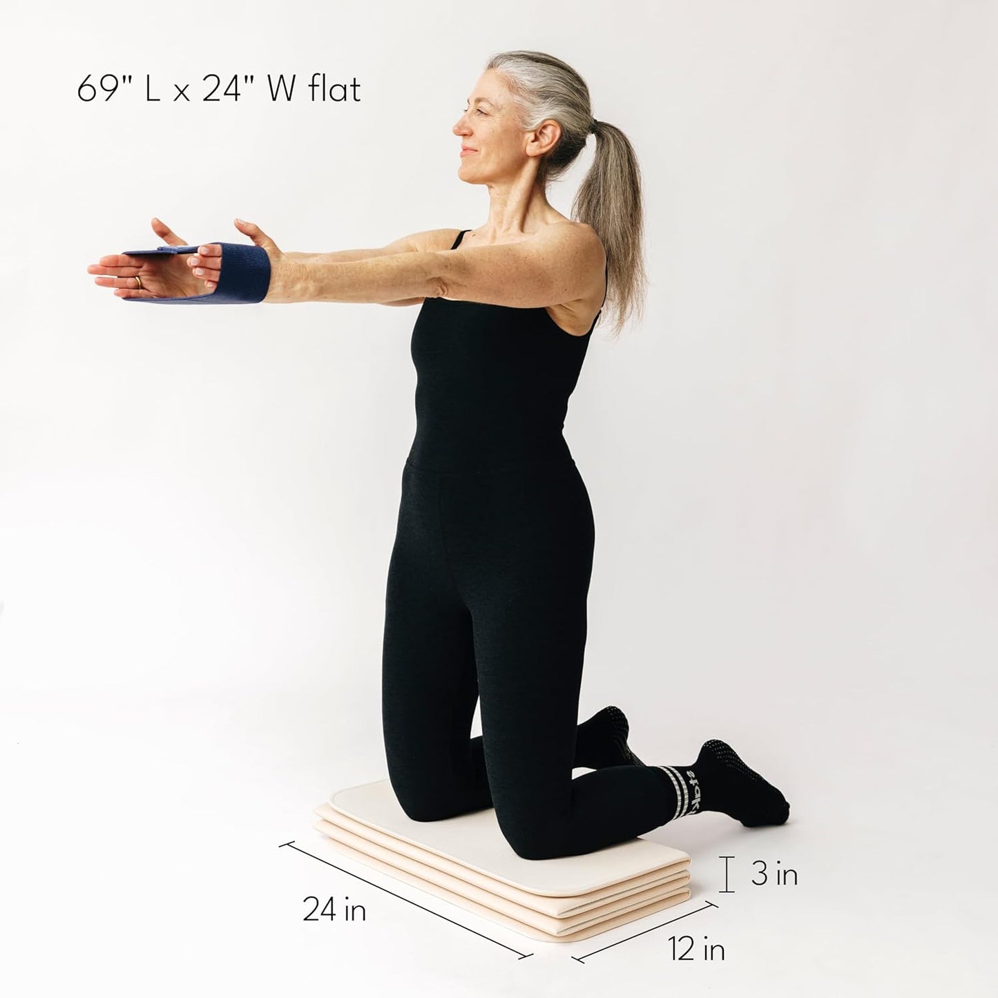 Foldable Multi-Purpose Fitness & Yoga/Pilates Mat, Workout Mat with Non-Slip Surface, Portable & Lightweight, For Studio or Home Use, As Seen on Shark Tank