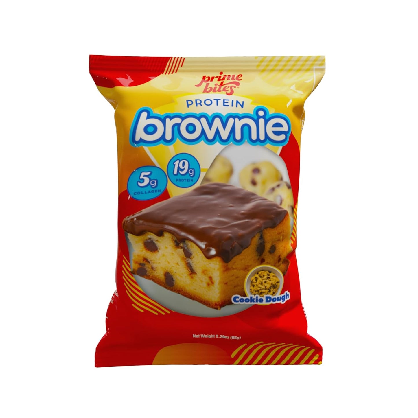 Prime Bites Protein Brownie from Alpha Prime Supplements | High Protein, Collagen Fortified Low Sugar Treat | Delicious Snack | 12 Bars per Box (Cookie Dough Bites)