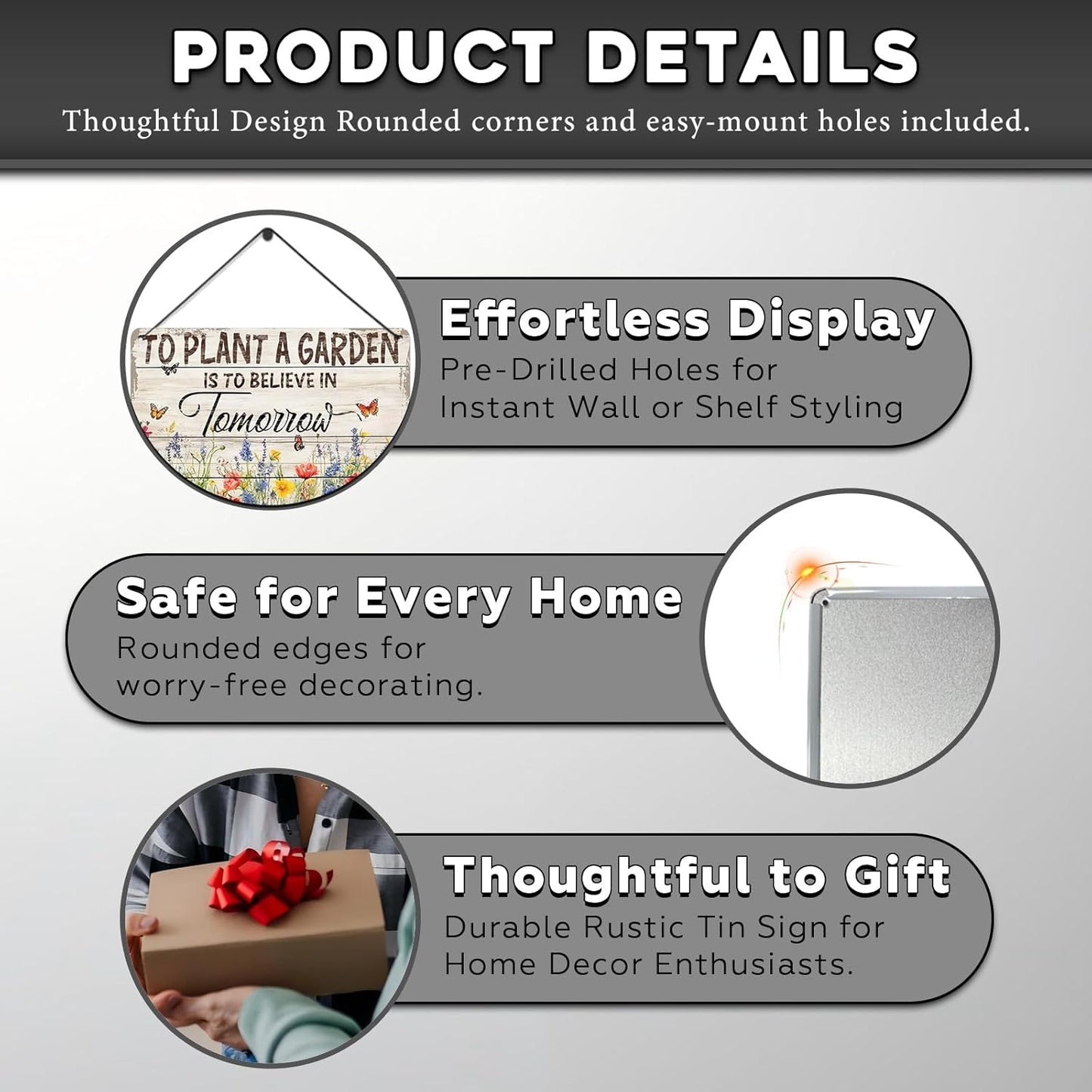 Gardening Vintage Metal Sign Plaque To Plant A Garden is To Believe Tomorrow Sign for Home Greenhouse Living Room Bedroom Outdoor Decor 12 * 8inch