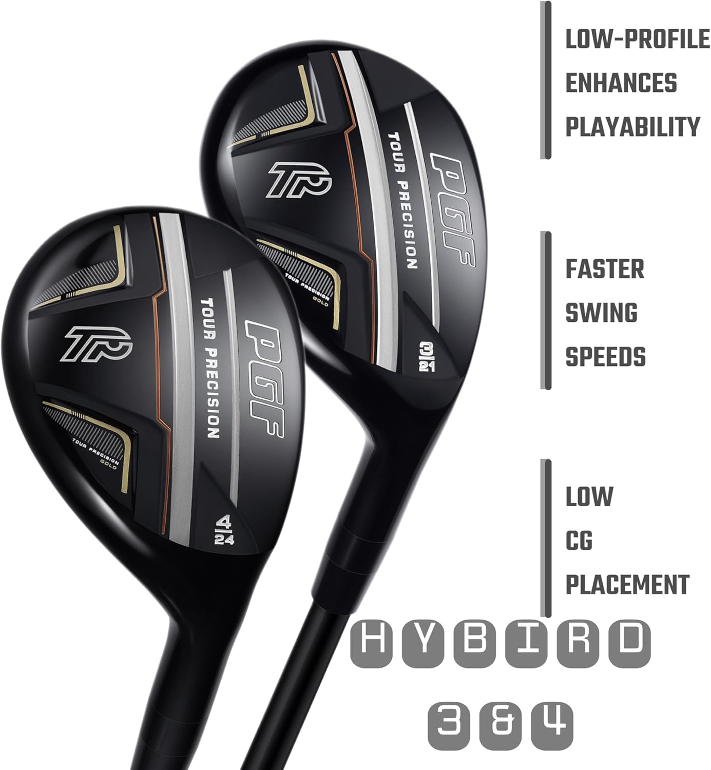 PGF Men's Gold TP Complete Golf Club Package Set [17-Pieces]