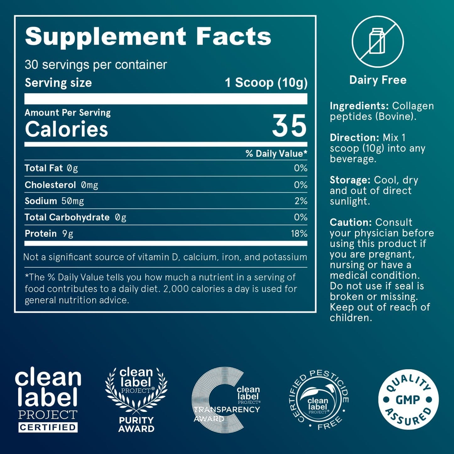 Puori - CP1 Pure Collagen Peptides Powder - Hair, Skin, Nails - Hydrolyzed Protein, Unflavored, 30 Servings