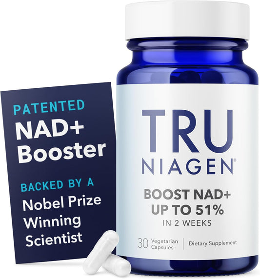 TRU NIAGEN Patented NAD+ Supplement for Anti Aging and Cell Regeneration, 300 mg Niagen, 30 Servings | Supports Cellular Energy, Brain, Muscle | Nicotinamide Riboside (NR) Take 1 Daily | 1 Bottle