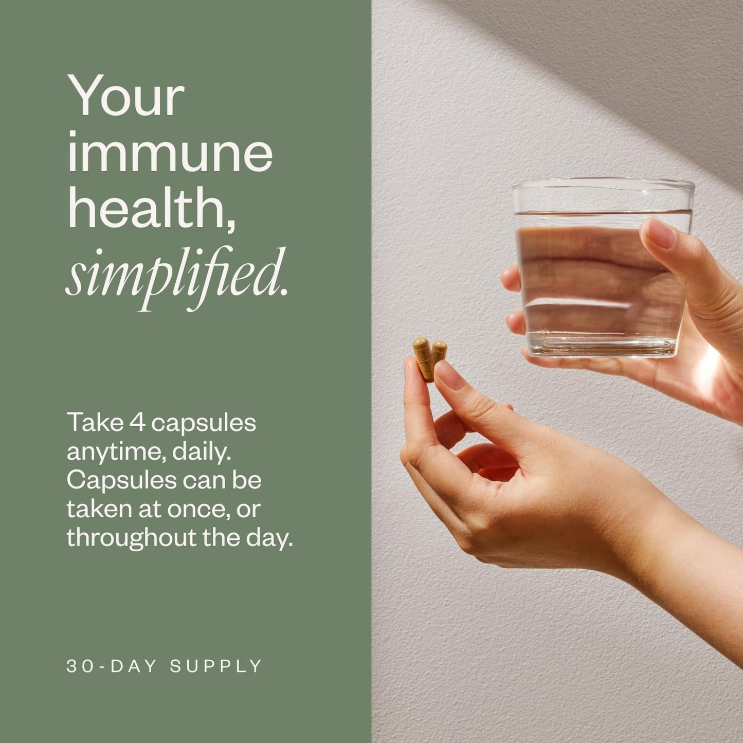 SHII Advanced Daily Immune Support Supplement, 500mg AHCC per Serving, AHCC Supplement with Vitamin D3, Vitamin C, and Zinc, Vegan, Gluten Free, Sugar Free, 120 Mushroom Capsules