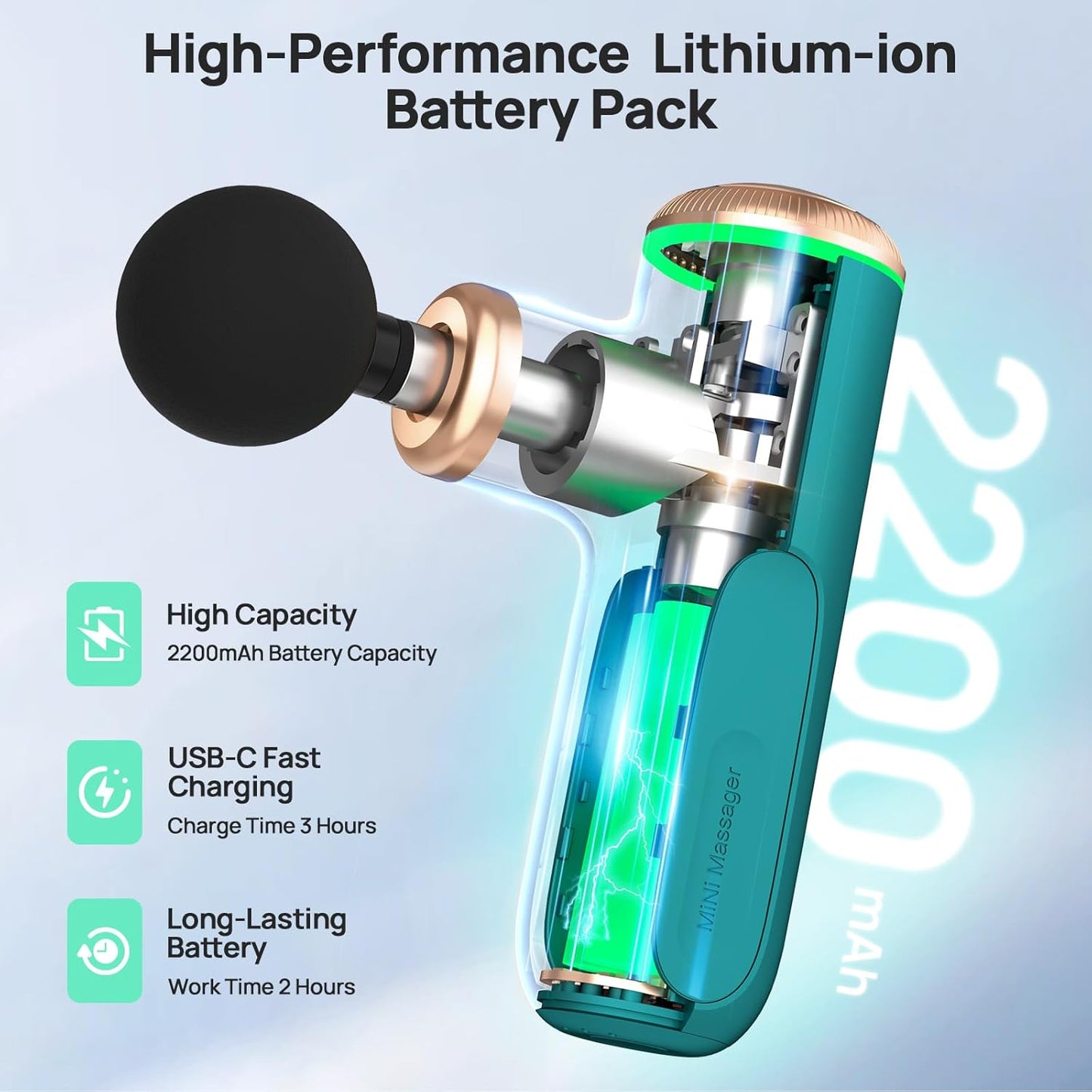 Mini Massage Gun with Heat Function, Heated Massage Head for Deep Tissue Pain Relief, Portable Muscle Massager for Athletes, Compact Percussion Gun