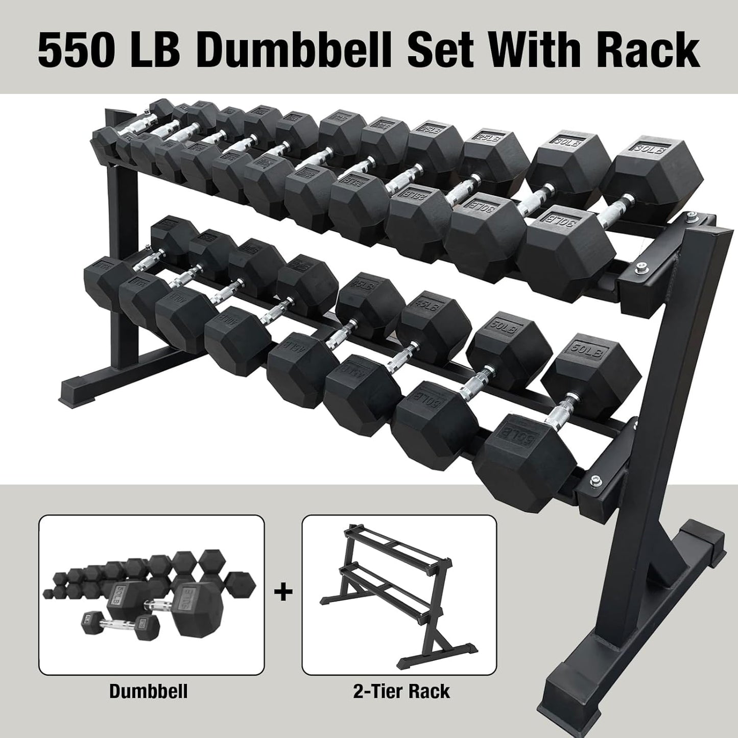 550 lbs 1200lbs 2100 lbs Dumbbells Weight Set, Hex Dumbbell Sets, Gyms Weights Dumbbells Sets, Weight Set for Home Gym, Strength Training, Fitness Center Equipment