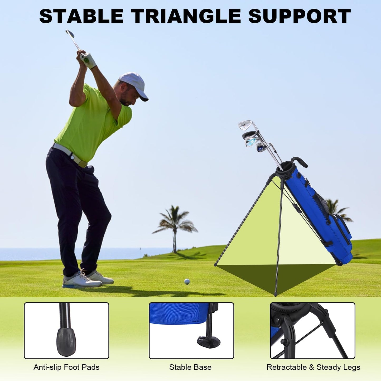 MAZEL Lightweight Golf Bag for Men – Easy to Carry Golf Clubs Bag with Shoulder Strap,Pitch n Putt Golf Stand Bag for Driving Range,Par 3 and Executive Courses - Fit Up to 8 Clubs