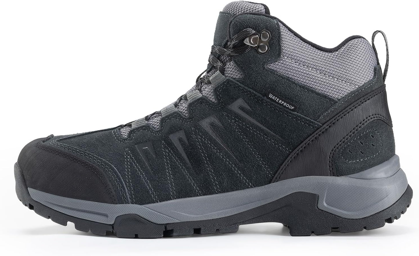 Men's Waterproof Hiking Boots Lightweight Comfortable Leather Mid Ankle Outdoor Trekking Boot