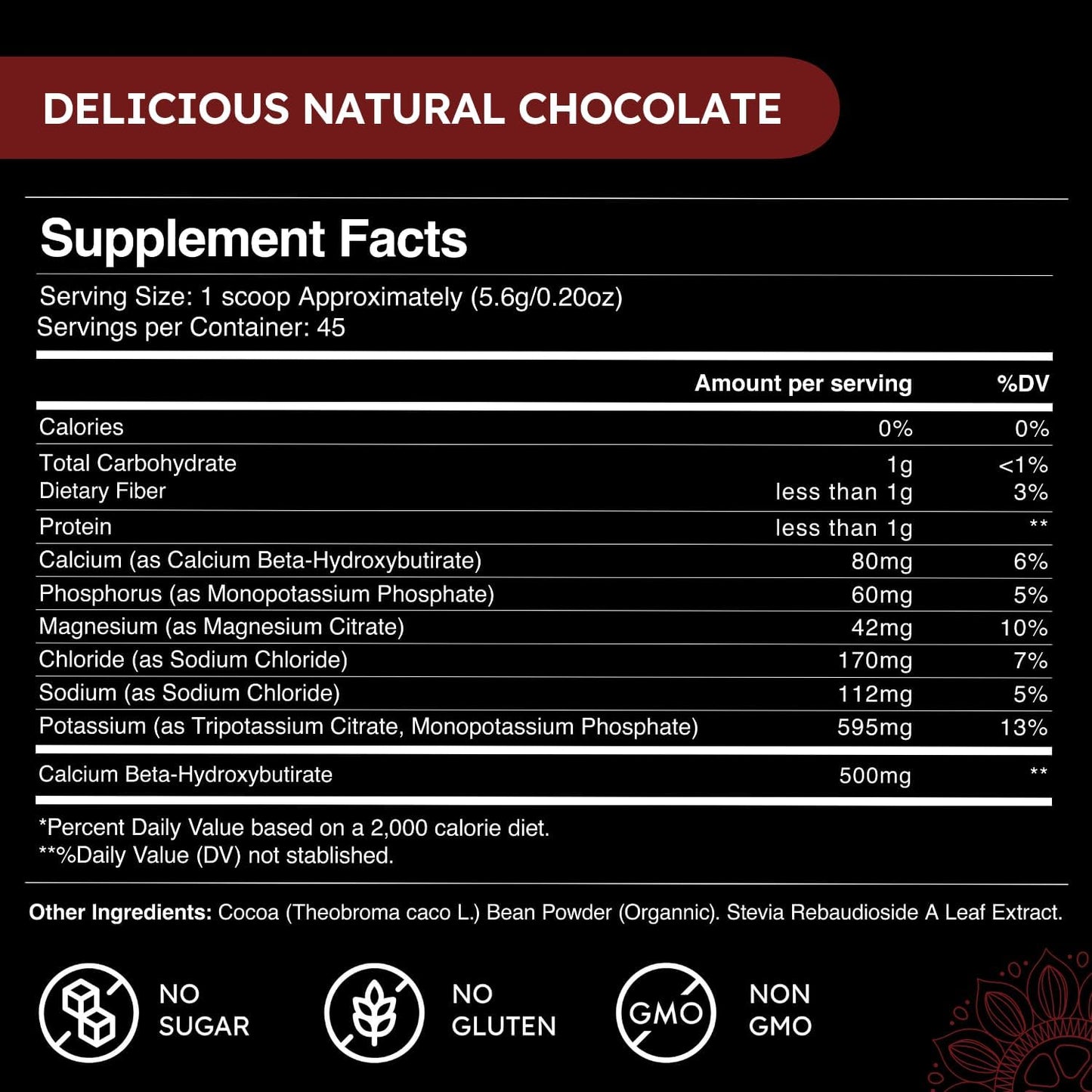 Chocolate Electrolytes Fasting Supplement – Crave Killer, Hydration & Energy – Zero-Sugar, Plus Ketones & Organic Cocoa.