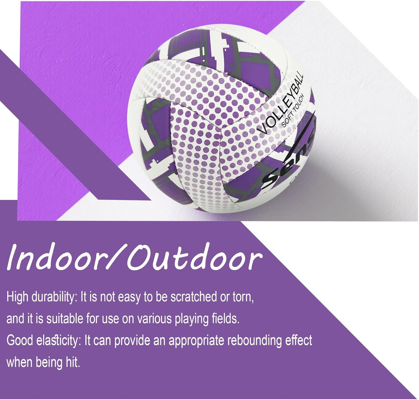 Senston Premium PVC Volleyball Size 5 – Indoor/Outdoor Volleyball, All-Weather Durable Design for Training, Practice & Beach Games (Meets Official Size Standards)