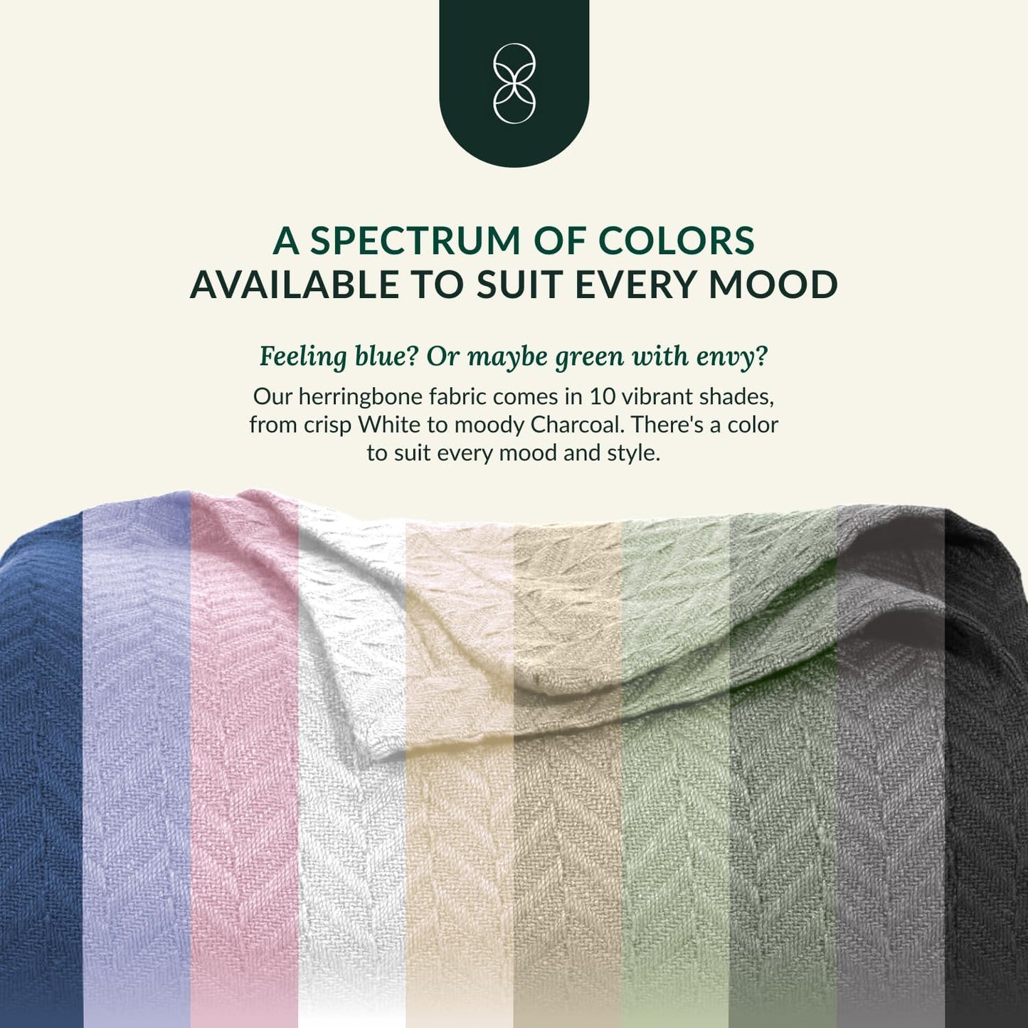 Herringbone Cotton Twin Blanket for Couch, Bed,Sofa, Home Decor, Soft, Lightweight, All-Season Bed Blanket, 68 x92, White