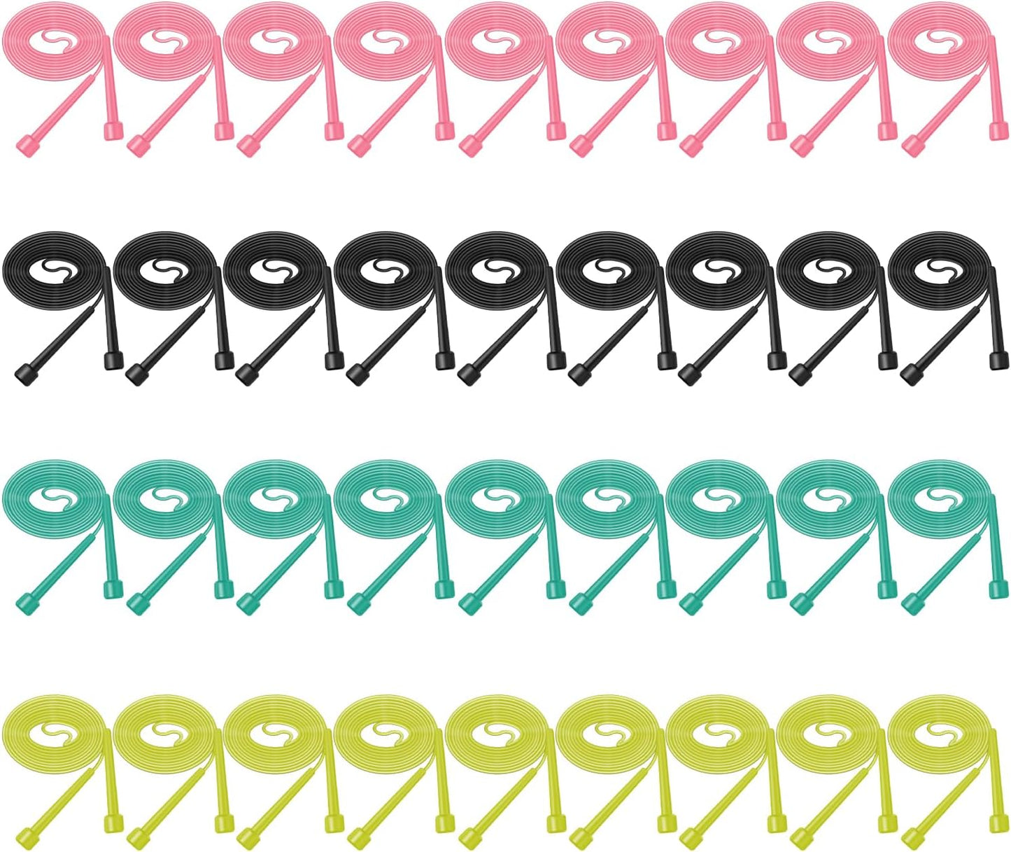 24/36 Pack Pvc Jump Rope, Adjustable Speed Jump Rope with Plastic Handles for Men Women, Skipping Rope for Exercise and Gym Fitness