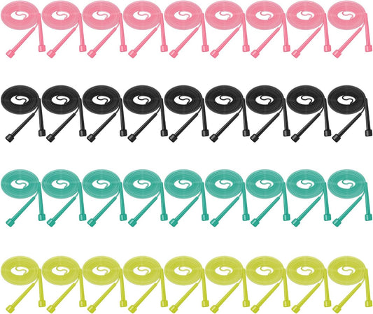 24/36 Pack Pvc Jump Rope, Adjustable Speed Jump Rope with Plastic Handles for Men Women, Skipping Rope for Exercise and Gym Fitness