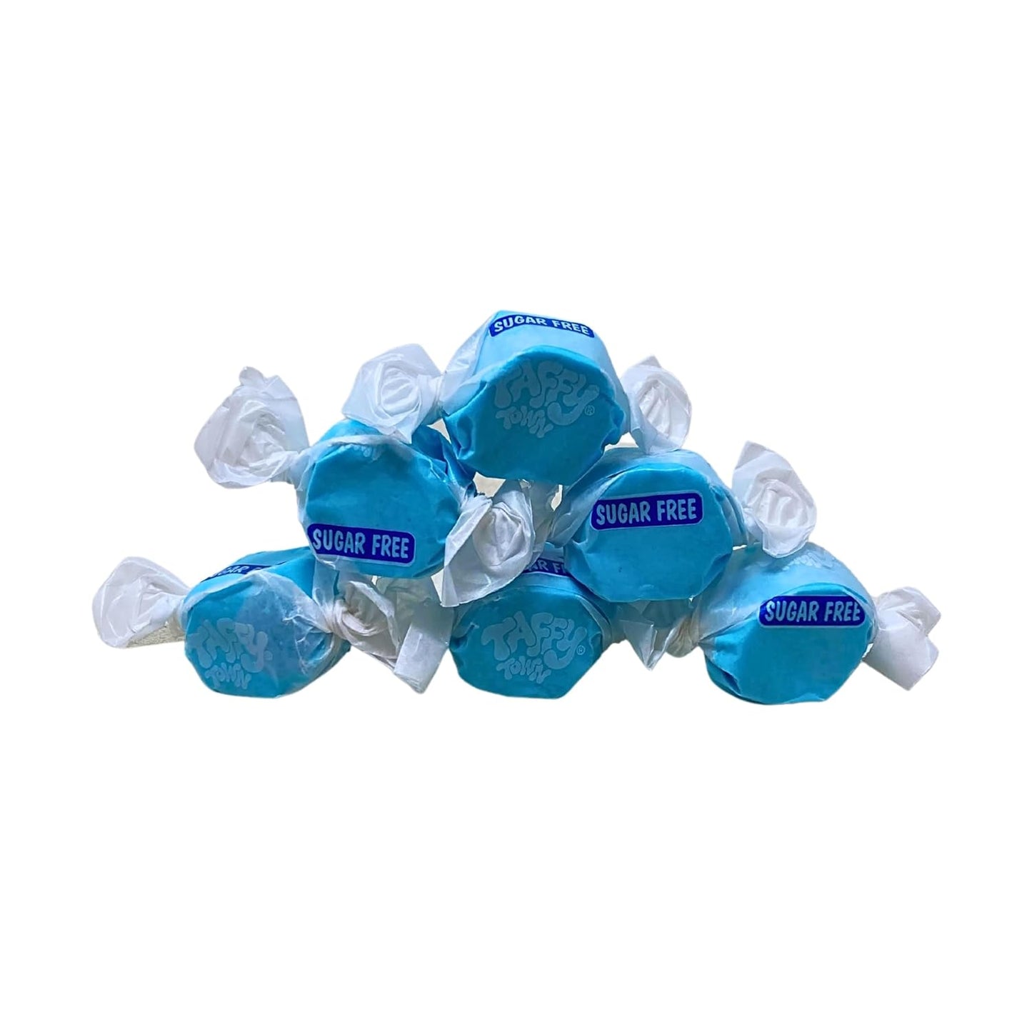 Sugar Free Blue Raspberry Salt Water Taffy - 1lb (16oz) Bulk Bag Individually Wrapped Soft, Chewy, Nut Free, Gluten Free, Diabetic & Keto Friendly Gourmet Candy For Taffy Lovers